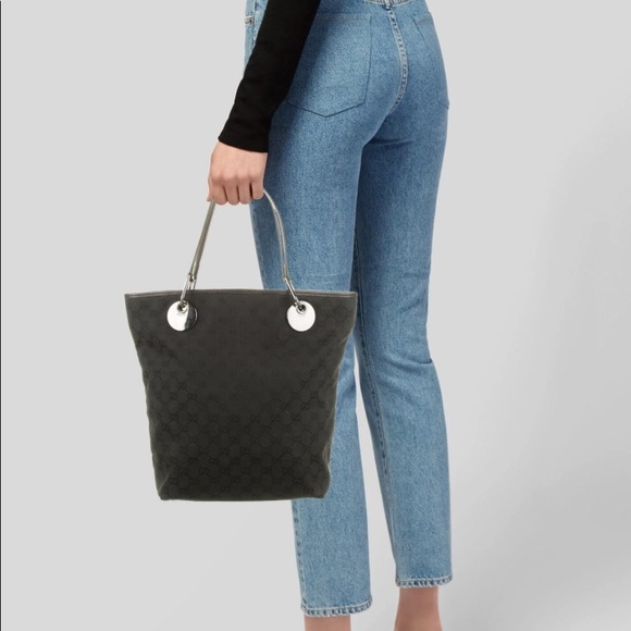 Gucci GG canvas eclipse tote black authentic - Picture 2 of 8